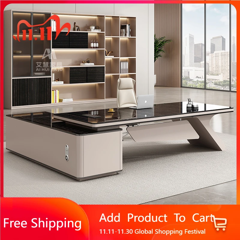Minimalist Aesthetic Office Desk Reception Conference Luxury Multifunctional Office Desk Storage Modern Biurko Hotel Furniture
