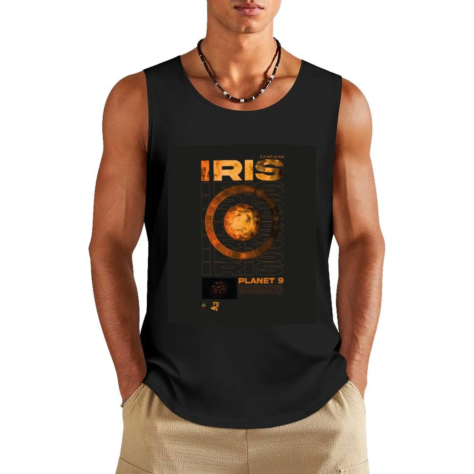 IRIS graphic planetary design / Gemini Home Entertainment Tank Top sleeveless t-shirts for men Bodybuilding shirt t shirts