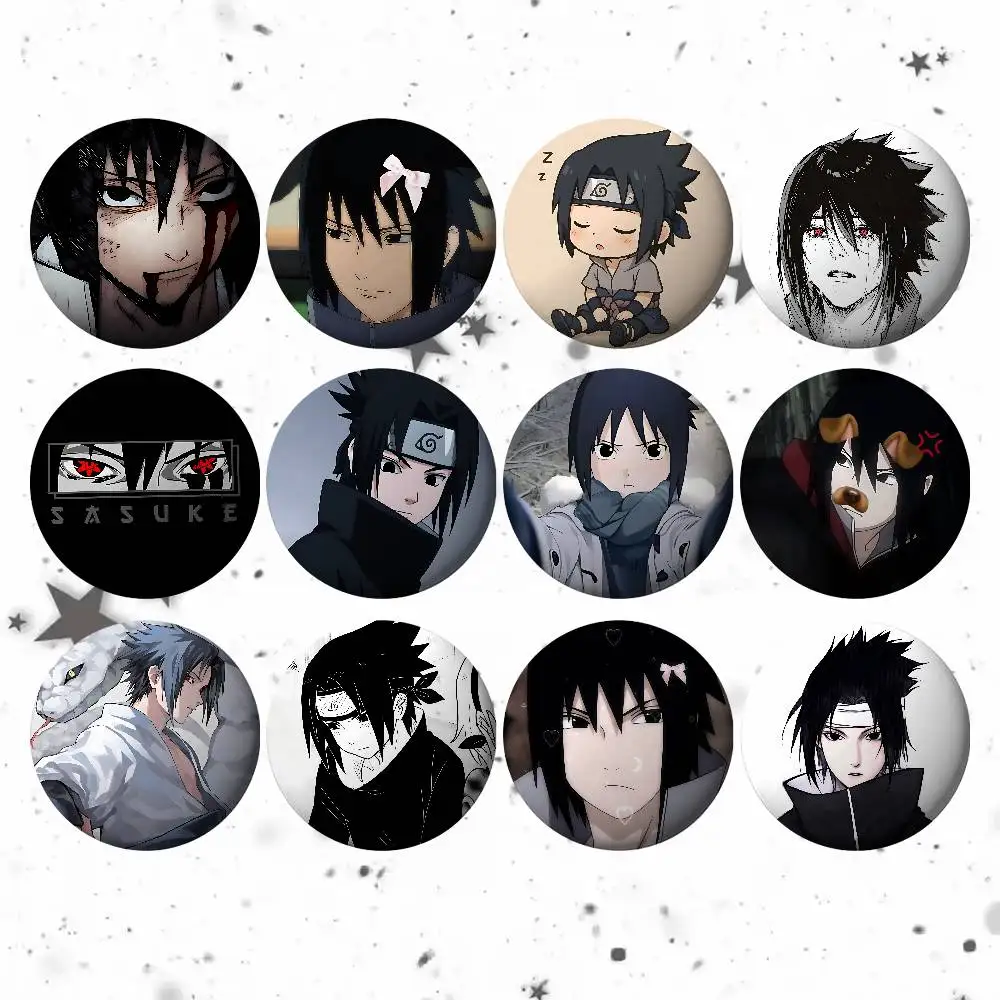 وسيم S-SasukesinhoS شارات باردة صفيح دبوس زر مخصص أنيمي دور المدرسة القديمة بروش الكرتون طوق شارة هدية #1
