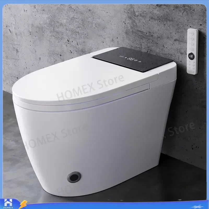 Modern Smart Toilet Floor Standing Remote Control Heated Seat Ceramic One Piece Electric Bidet Integrated Intelligent WC