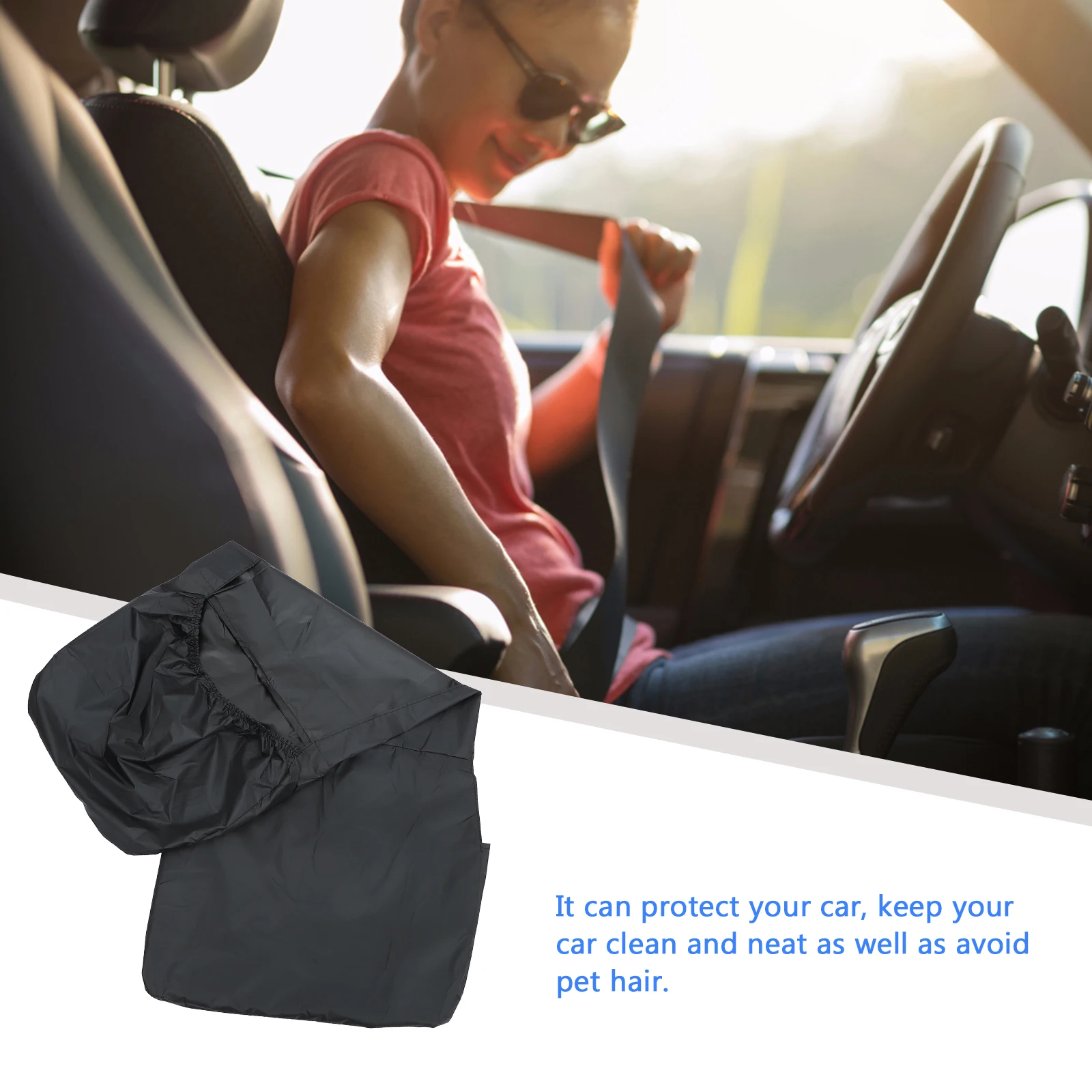 

2pcs Black Car Seat Covers Universal Seat Protectors for Car -proof Easy to Install Keep Clean