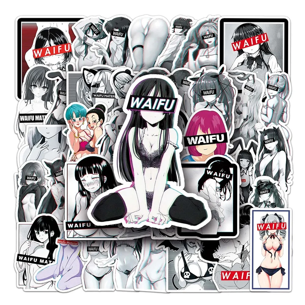 10/30/50pcs Waifu Sexy Anime Girl Stickers Hentai Adult Decals DIY Laptop Phone Luggage Skateboard Car Graffiti Sticker Toy Gift