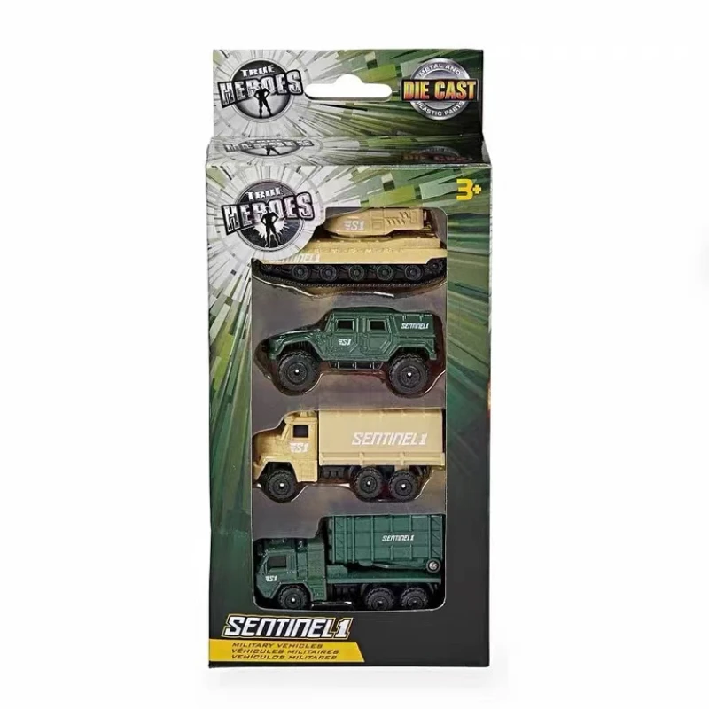 Military Armored Vehicle Tank Personnel Carrier Katyusha Rocket Ambulance Engineering Truck Slide Car Model Toy Boy Gifts