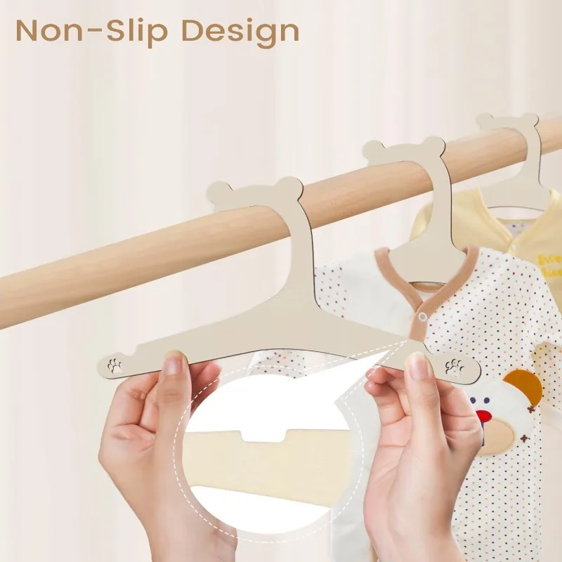 Baby Clothes Rack Cute Bear Wooden Children Clothing Hanger Home Girl Princess Room Nursery Decor for Kids Present view 4