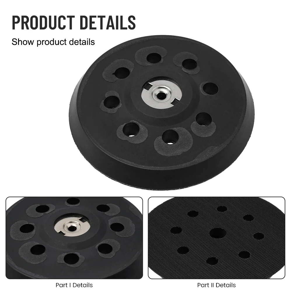 5 Inch/125mm Support Plate Sanding Pad 8 Holes For Metabo SXE 325 Intec 425 Sanders Electric Grinder Power Tool Accesories