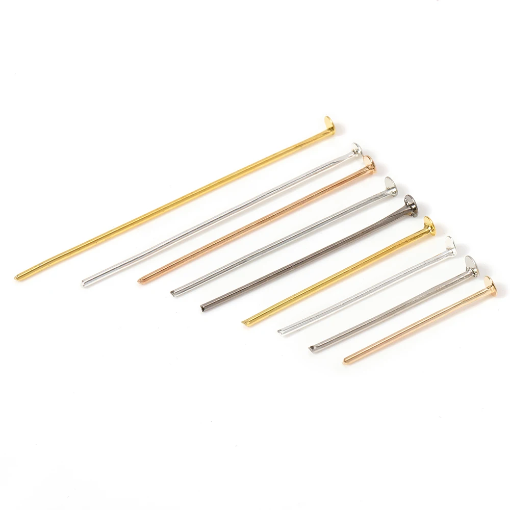 200pcs/bag 18-70mm Flat Head Pins Headpins Accessories for Jewelry  Findings Brooch Making DIY Gold Chain Components Supplies