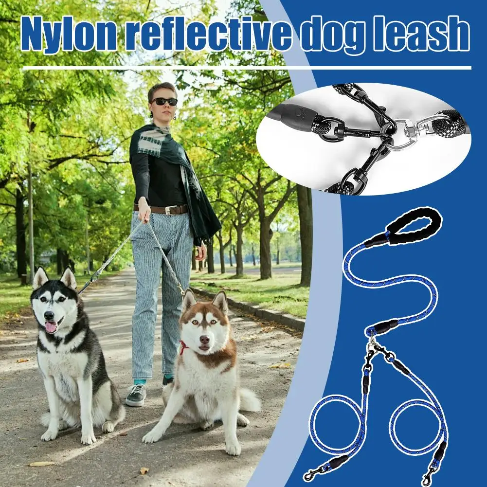 

1pcs Adjustable Portable Running Pet Leash with Dual Night Reflective Leash Handles, Retractable and Dog X2O9