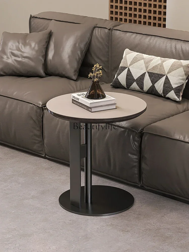 

44Round living room small table side table household saddle leather coffee table