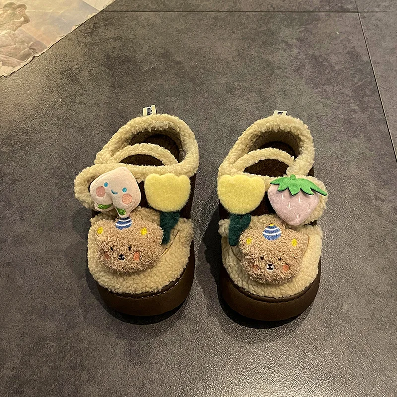 الأحذية القطنية الشتوية الجديدة للنساء عام 2025 دافئة ولطيفة مع الصوف في الخارج. أحذية الثلوج ذات النعل السميك عصرية #5