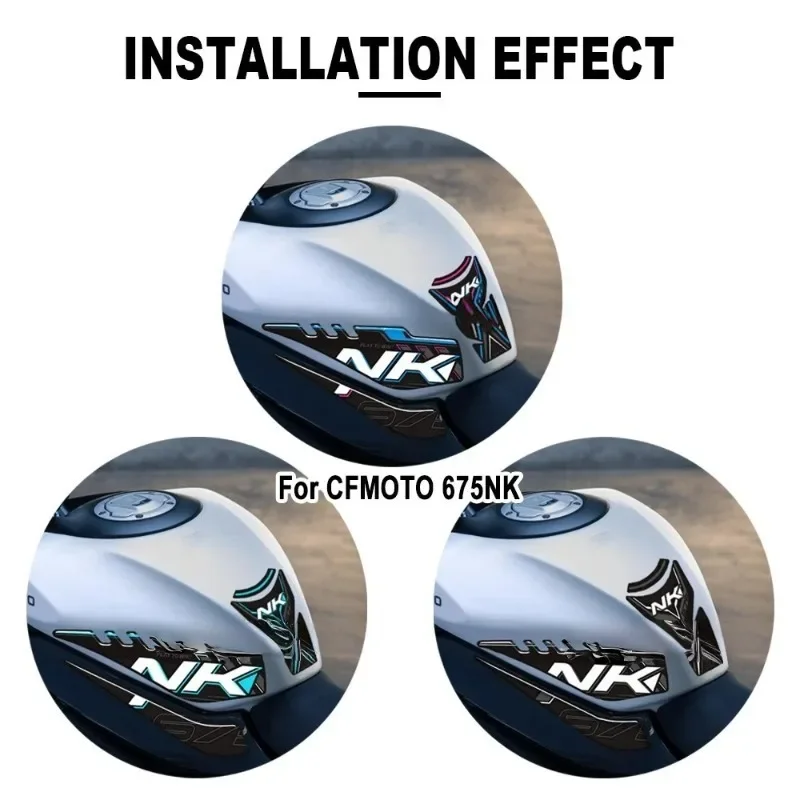 Motorcycle For CFMOTO 675NK 675 NK Tank Pad Side Grips Gas Fuel Oil Knee Protector Stickers Decals 2024 2025