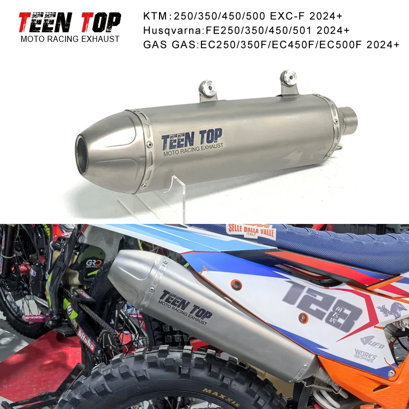 

For KTM 250 350 450 500 EXC-F Exhaust Muffler 2024+ 50.5mm Dirt Bike Exhaust Elbow For Husqvarna FE450 Titanium Racing Muffler