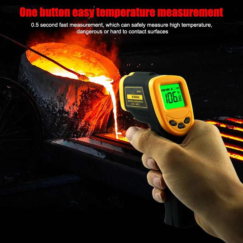 Infrared Thermometer LCD Display No-contact Digital Thermometers For Indoor Outdoor Industry AS530