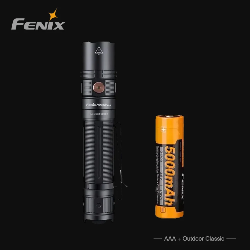 Fenix PD36R V2 Compact Rechargeable Tactical Flashlight - 1700 Lumens