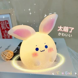 Cute Big Ears Rabbit Shaped Soft Llighting Small Night Light Bedside Light Decoration Bedroom Atmosphere Light Girl Child Gift