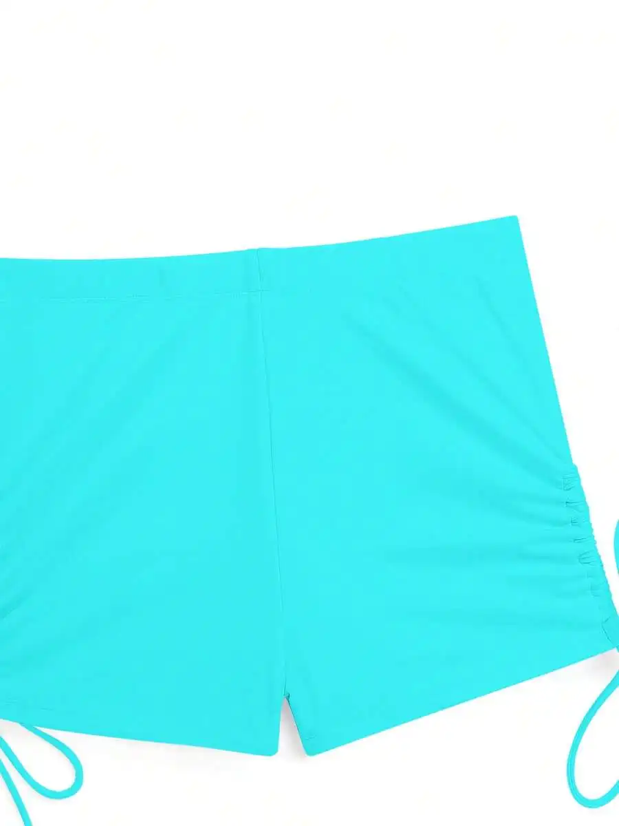 Womens Modest Tankini Set With Drawstring Shorts Tummy Control Swimsuit Beachwear