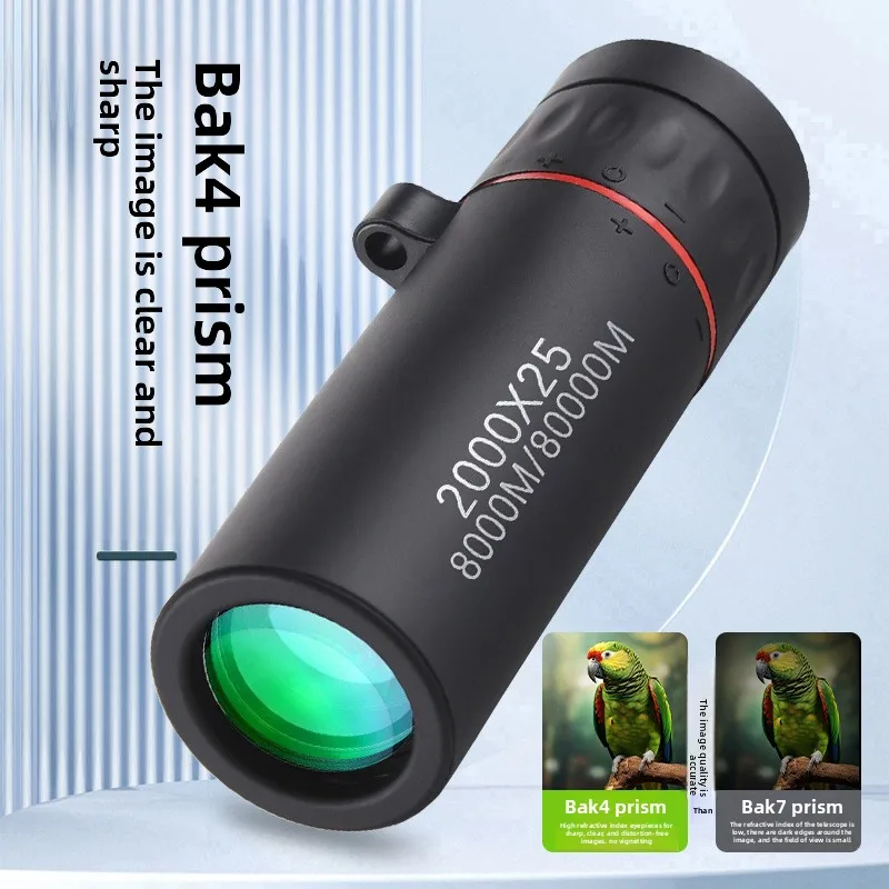 HD Monocular Telescope 12x50 High Power BAK4 FMC Mini Pocket Scope for Bird Watching Hiking Travel with Smartphone Adapter