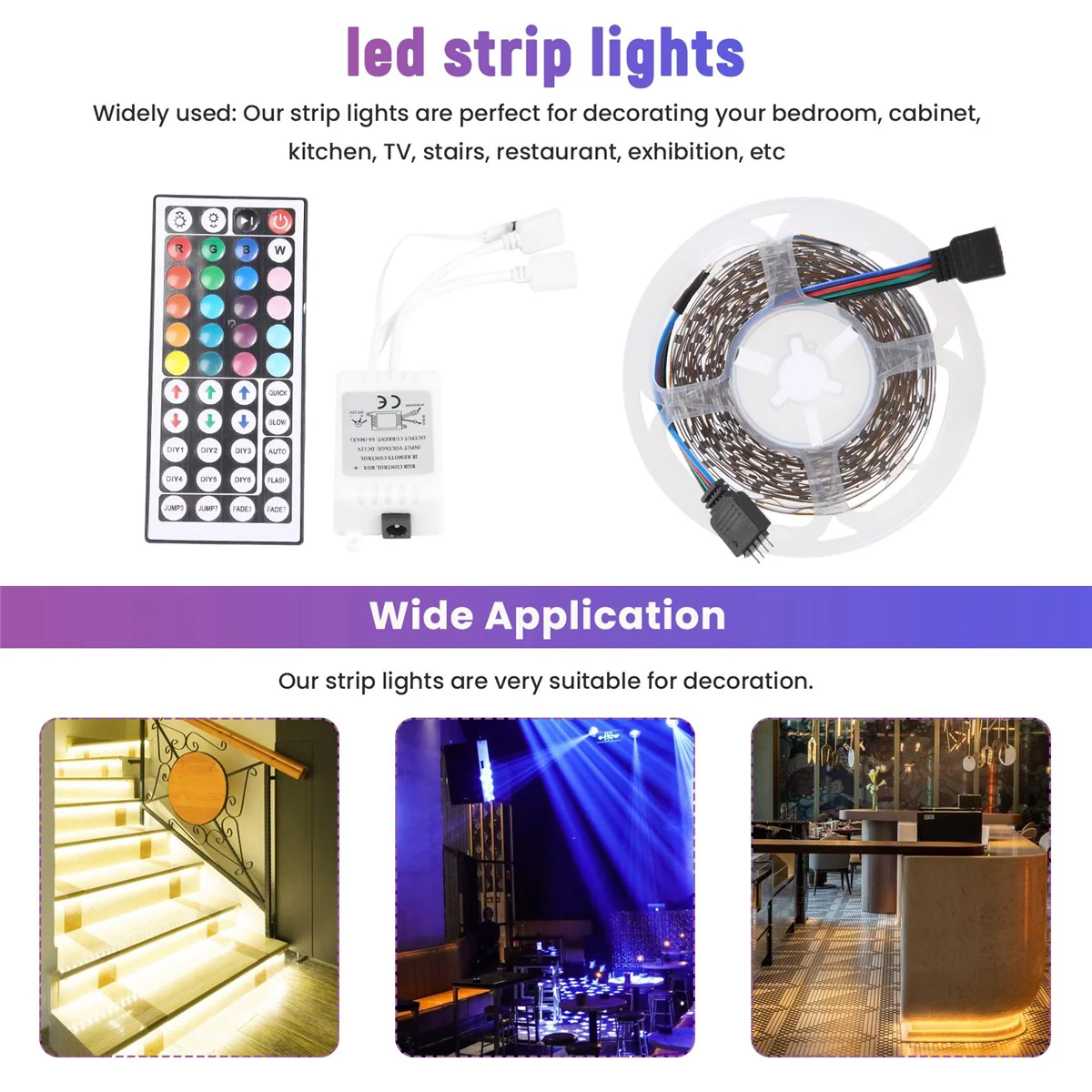 ไฟแถบไฟ LED RGB 20ม. 3528ไฟ LED 1200ดวงริ้วสายไฟยืดหยุ่นได้พร้อมรีโมท44ปุ่มสำหรับห้องนอนฮาโลวีนคริสต์มาส