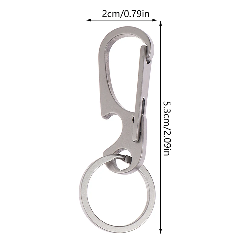 1Pc Titanium Alloy Carabiner Multi-function Keychain OutdoorWaist Hanging Chain Ring Buckle Beer Bottle Opener EDC Tool