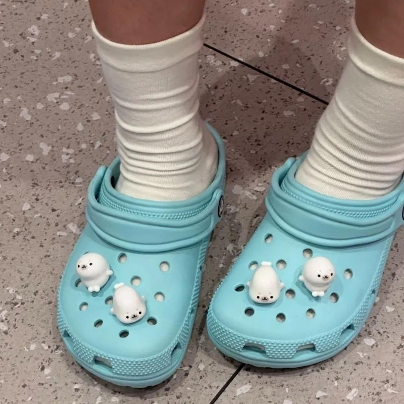 Cute Seal Shoe Charms Cartoon Animal Shoe Decorations Summer DIY Shoe Ornaments for Clogs Ballet Shoes Niche Fashion Accessories