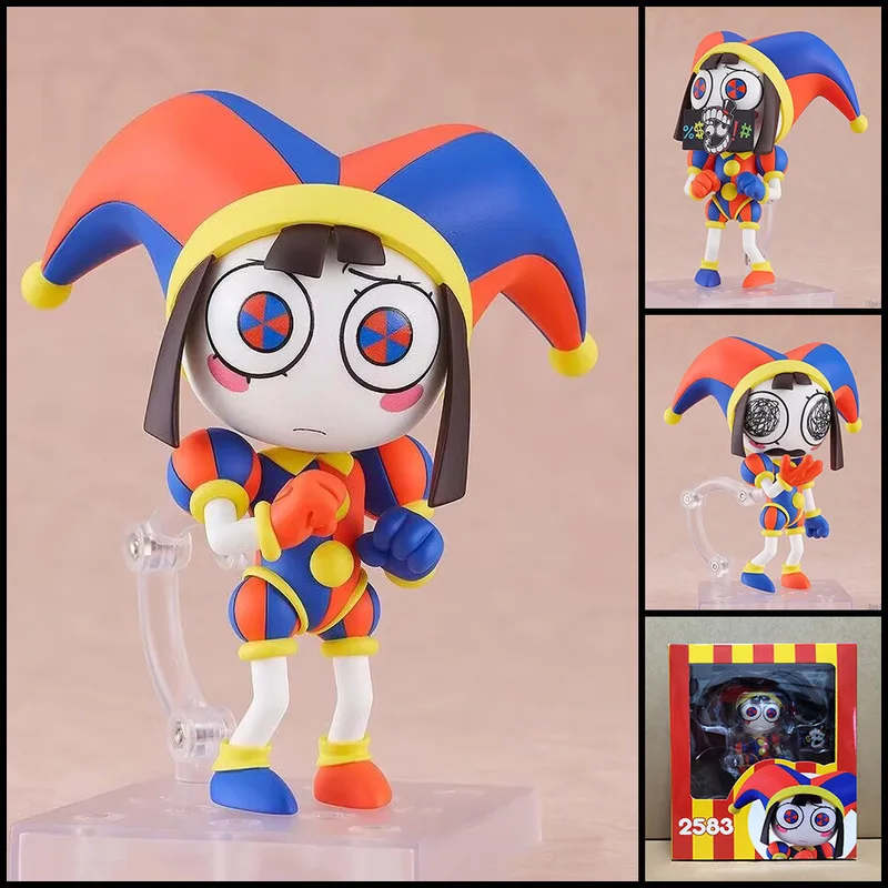 Figura Coleccionable Q Version 2583 The Amazing Digital Circus Pomni Chibi con Rostro Intercambiable y Posable, Adorno de Escritorio, Regalo
