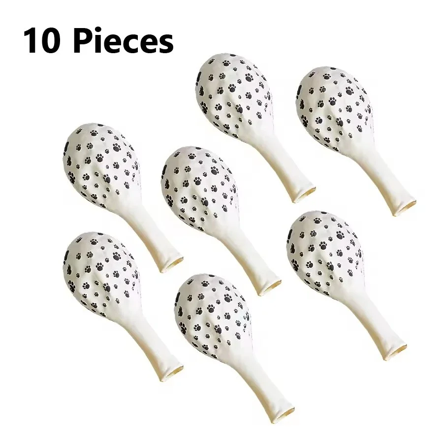 10/20pcs Dog Party Supplies 12" Latex Balloons Dog Birthday Kids Baby Shower Balloon Decoration Toys Black White Dog Paw Print view 5