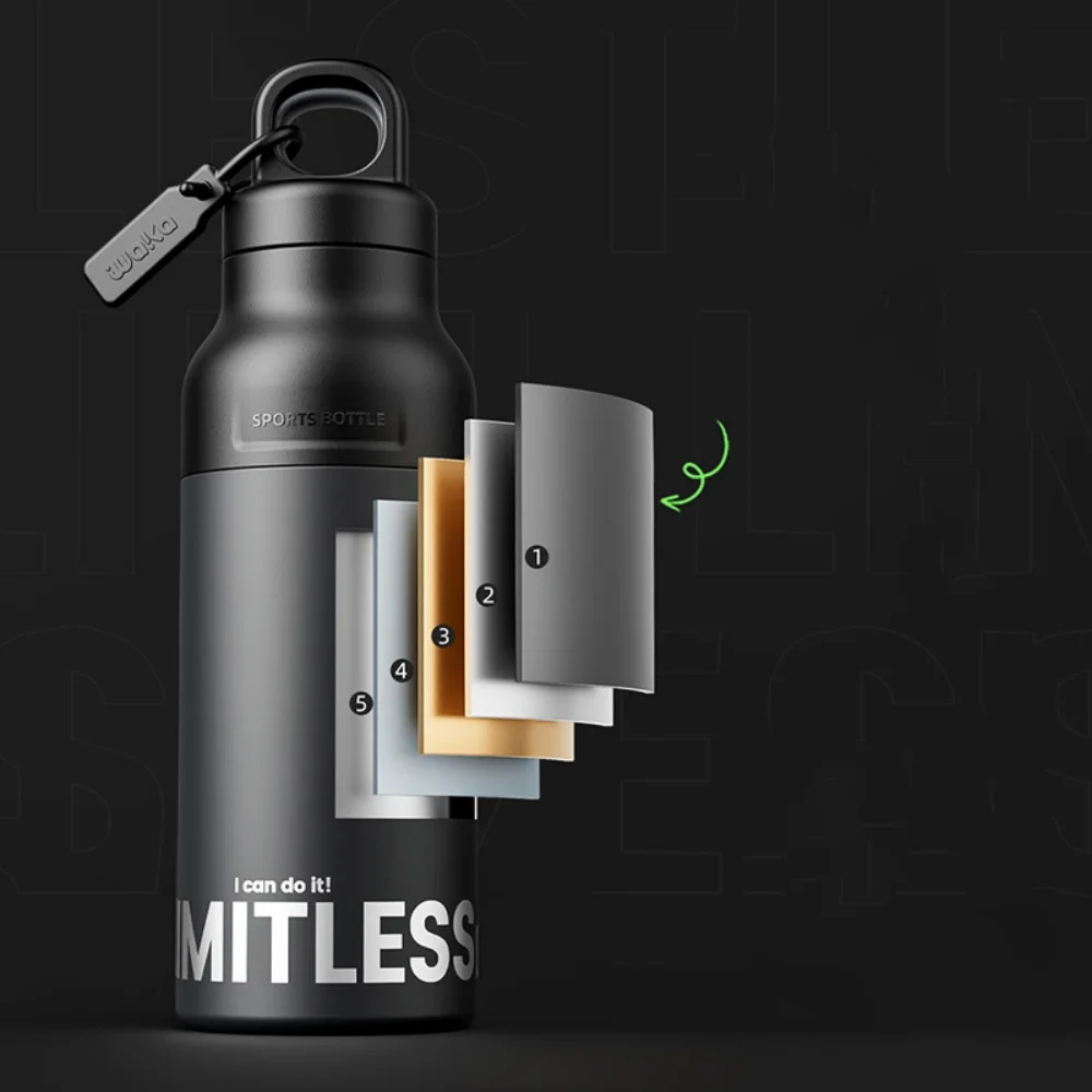 

Insulated Water Bottle with Lid Stainless Steel Metal Thermos for Men & Women Portable Travel Keep Drink Hot/Cold