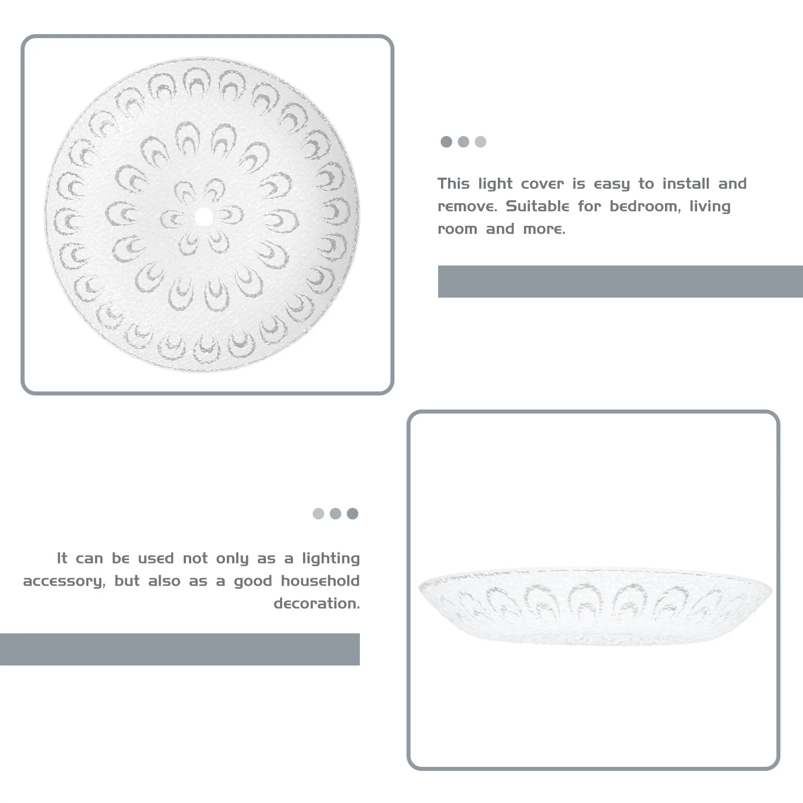 

Premium Frosted Glass Ceiling Light Shade Replacement Modern Lampshade Accessory Elegant Pendant Lamp Cover Suitable for Living