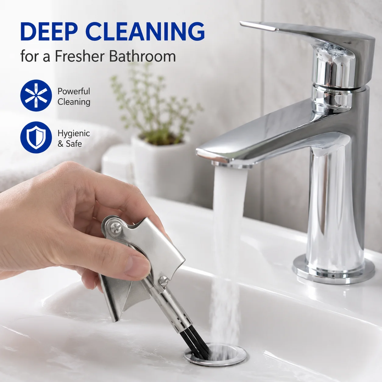 Foldable Stainless Steel Cleaning Brush Tool Compact Crevice Cleaner for Bathroom Kitchen Travel And Camping