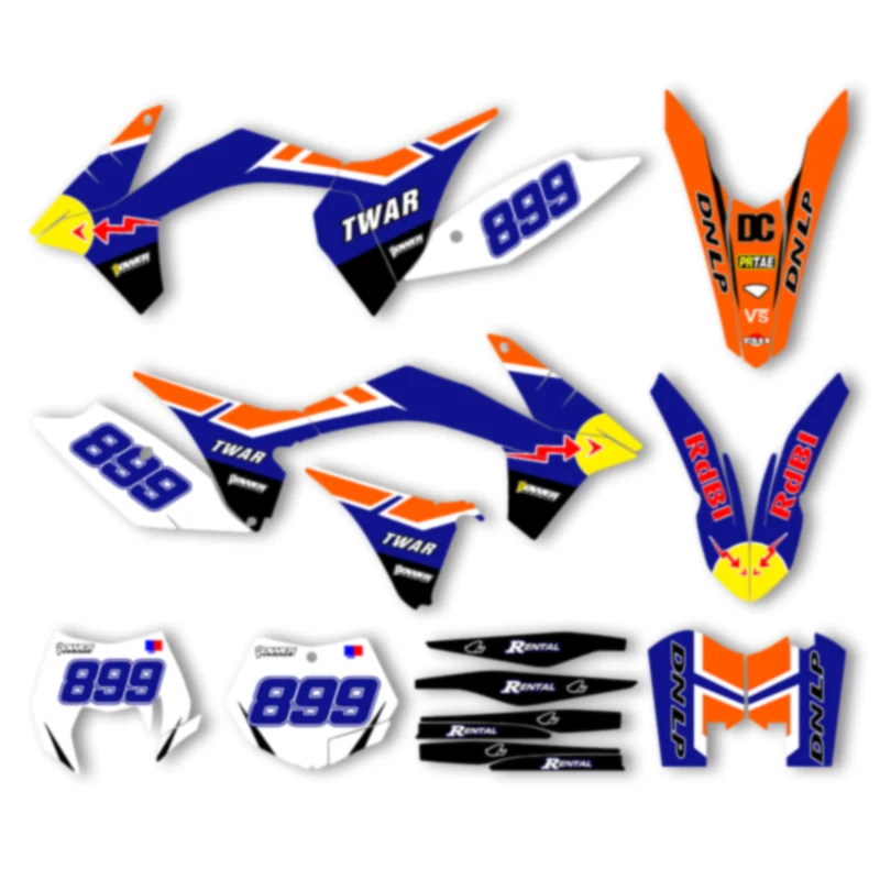 

DSMTECH Motorcycle Graphics Background Decal for KTM 2012 2013 EXC 2011 2012 SX SXF 125 250 300 450 Decals Stickers Kits 002