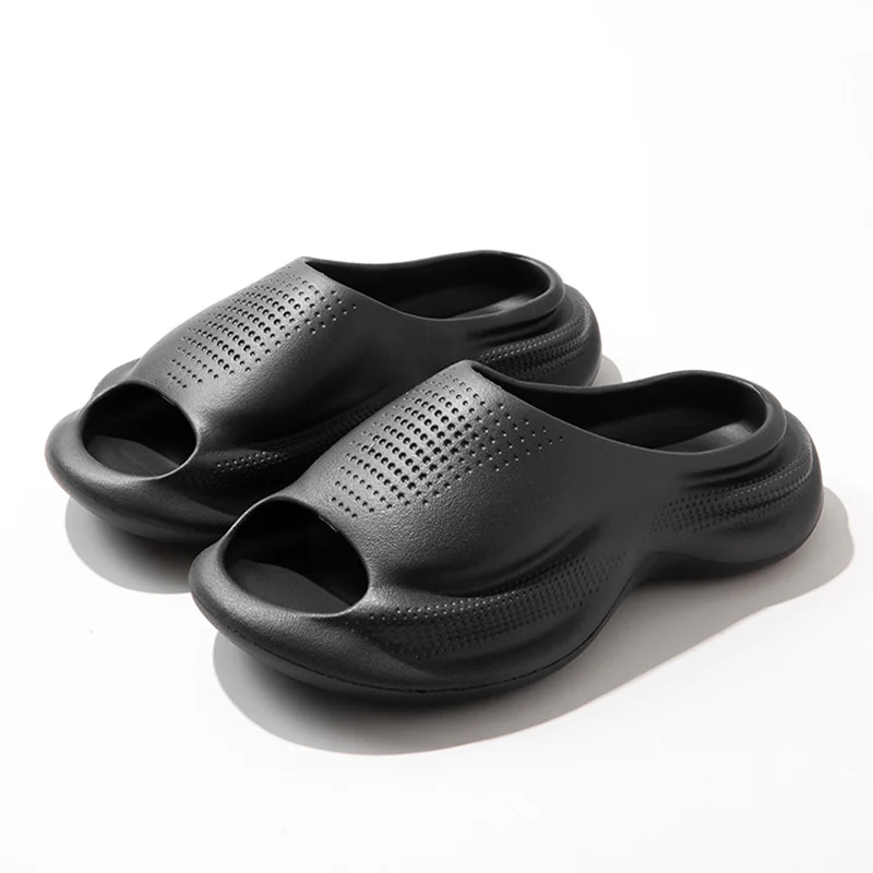 4cm Thick Soft Sole EVA Slippers Man Women Sports Sandals 2023 Summer Slippers For Couple Peep Toe Outside Beach Flip Flops