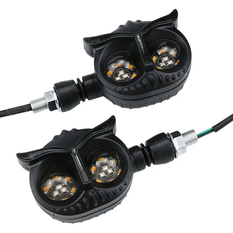 Motorcycle LED Lights Water Resistant Motorbike Turn Light Kit Owl Shape Motorcycle Indicator Light Bright Daytime Running