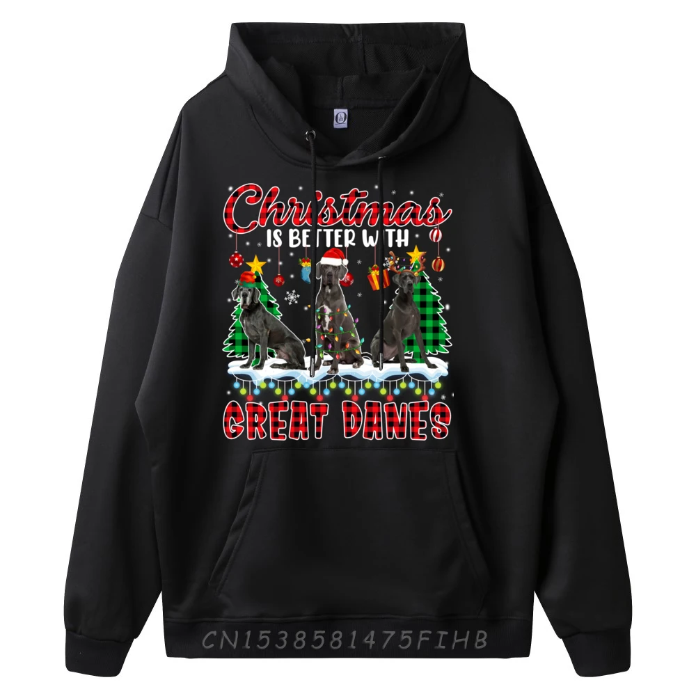 Christmas Is Better With Great Danes Santa ELF Reindeer Funny Sweatshirts Men Luxury Hoodie Vaporwave