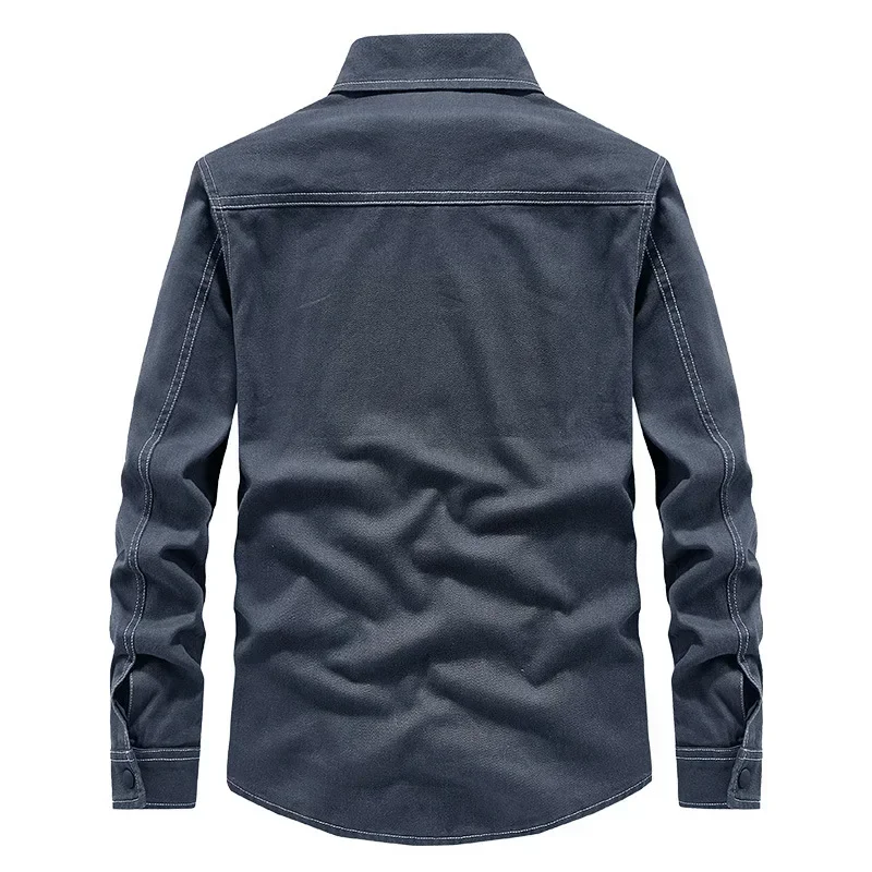 Camicie di jeans da uomo primavera autunno uomo tinta unita camicia di jeans a maniche lunghe da uomo Cardigan lavato allentato camicie sportive da uomo giacche di jeans