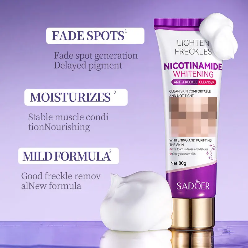 SADOER Nicotinamide Whitening Anti-freckle Cleanser Anti-Acne Face Acne Shrink Pores Brighten Moisturizing Facial Skin Care