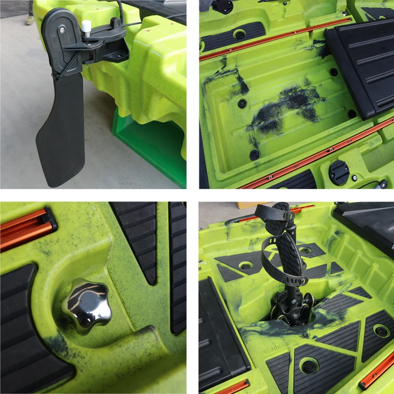 10ft Fin Propeller Pedal Drive Kayak Modular 1 Person Motorized Detachable Fishing HDPE Boat Durable Portable Ocean Use