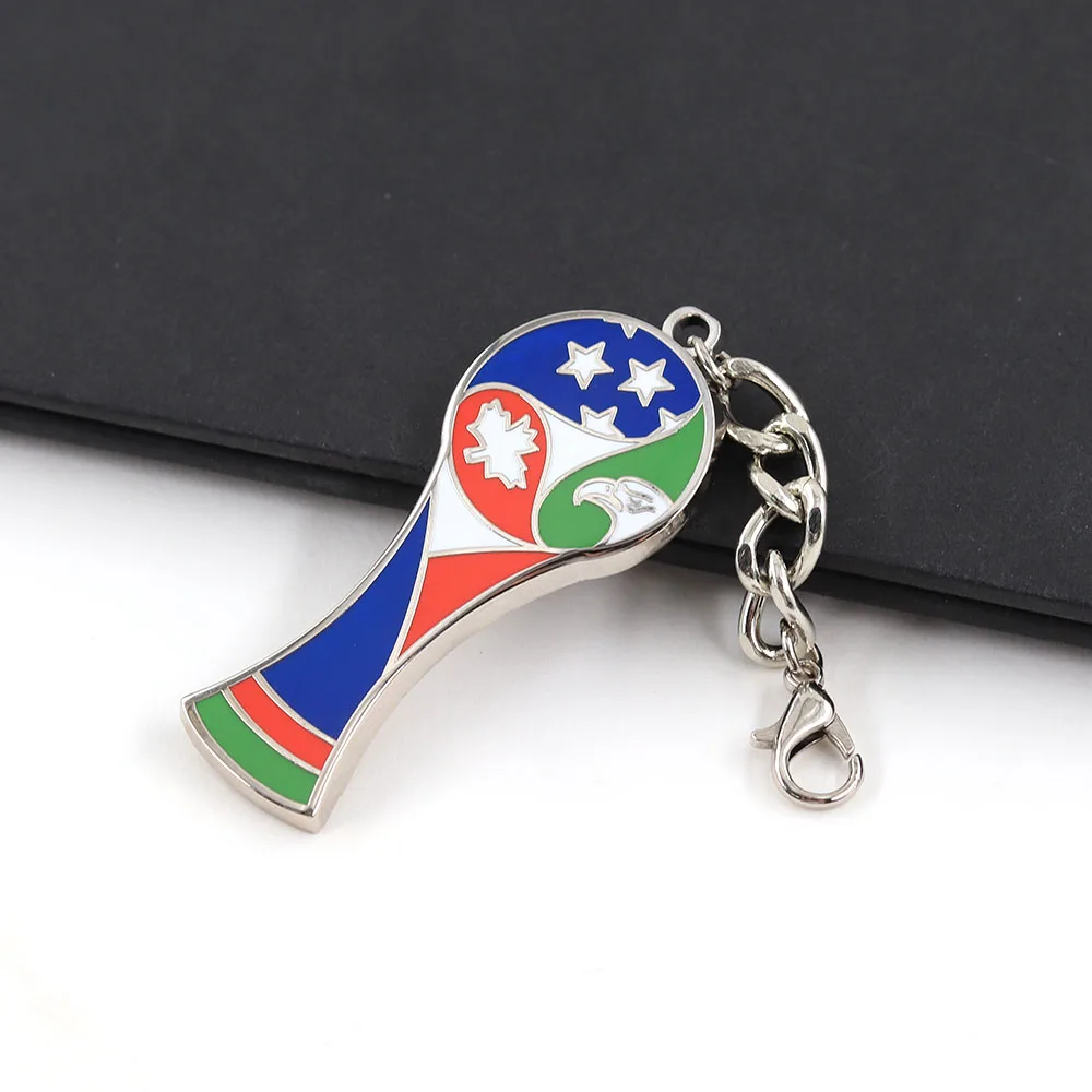 Internationaler Fußball-Schlüsselanhänger USA-Stern-Abzeichen Kanada-Ahornblatt Mexikanische Flaggen-Elemente Schlüsselring Fußball-Fan Sammlerstück Geschenk – Detail 8