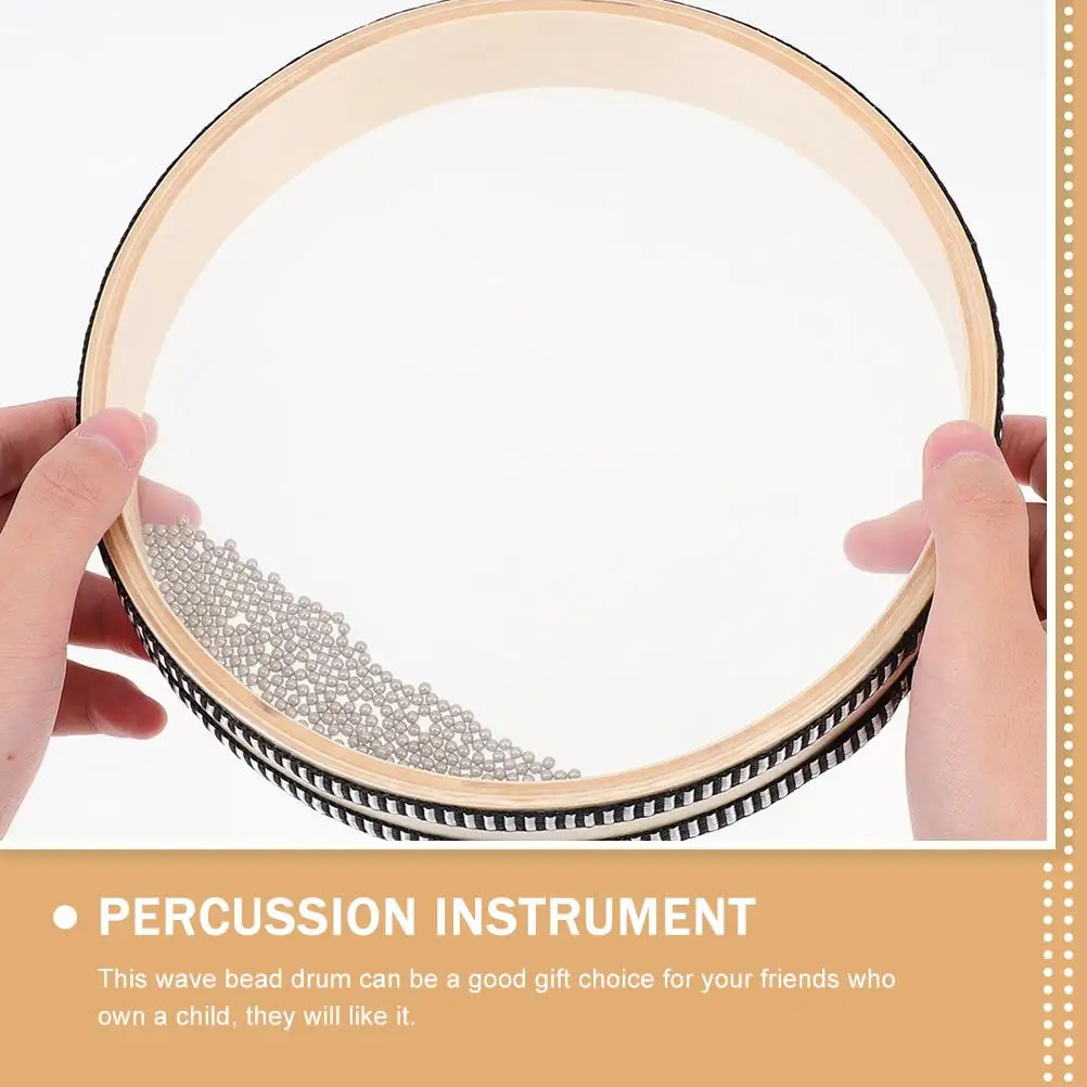 4 Pcs Surf Drum Children Musical Instruments Beads Toy Ocean Sound Wood Percussion Small