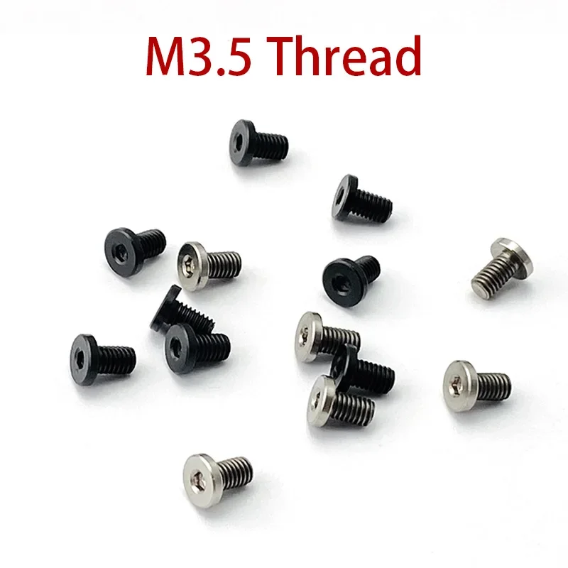 4pcs Titanium Alloy T8 Torx Flat Head Screw for Knife Handle Mounting Thread M3.5 Screw DIY Spindle Titanium Alloy Screw