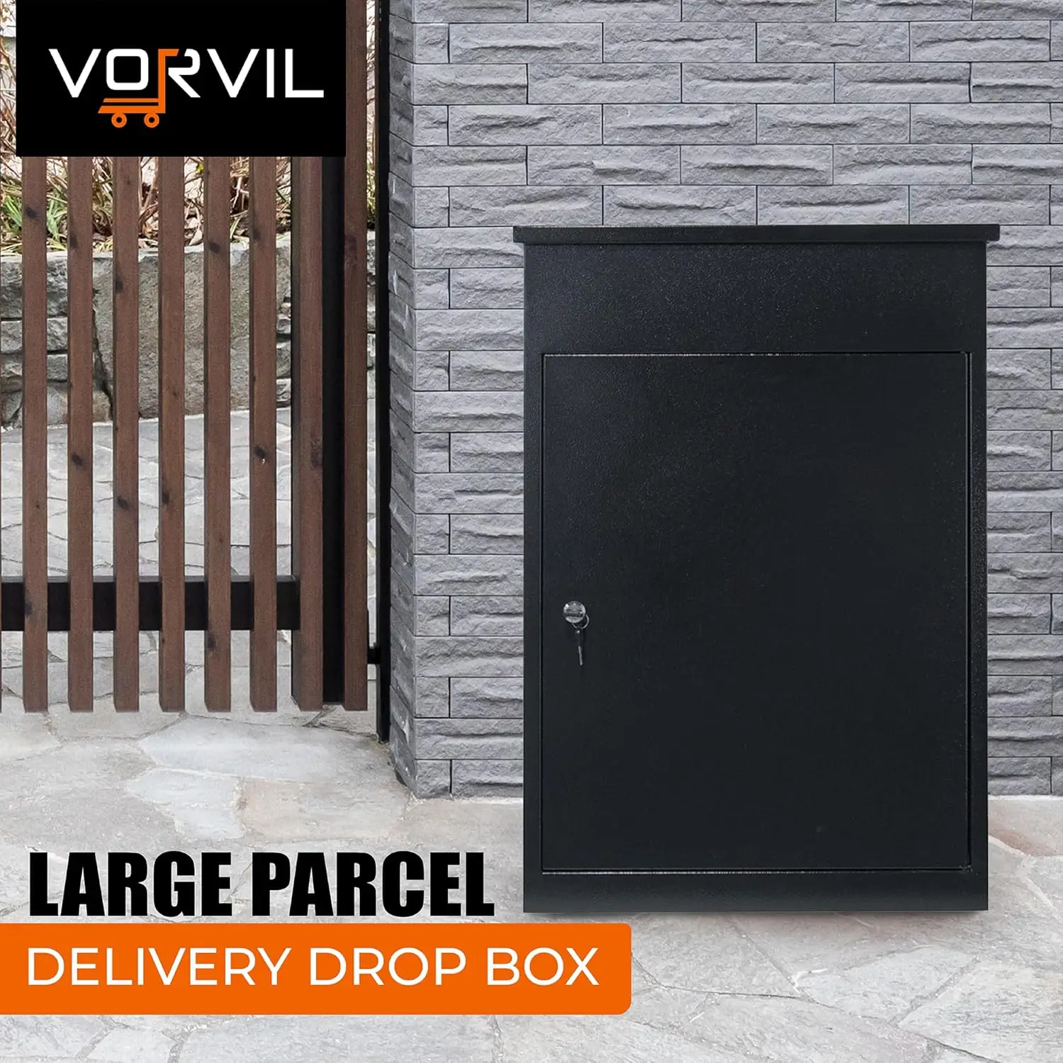 Steel Home Parcel Box, Package Drop Box, Extra Large Mailbox, Parcel Box for Porch Delivery, Wall Mounted Lockable