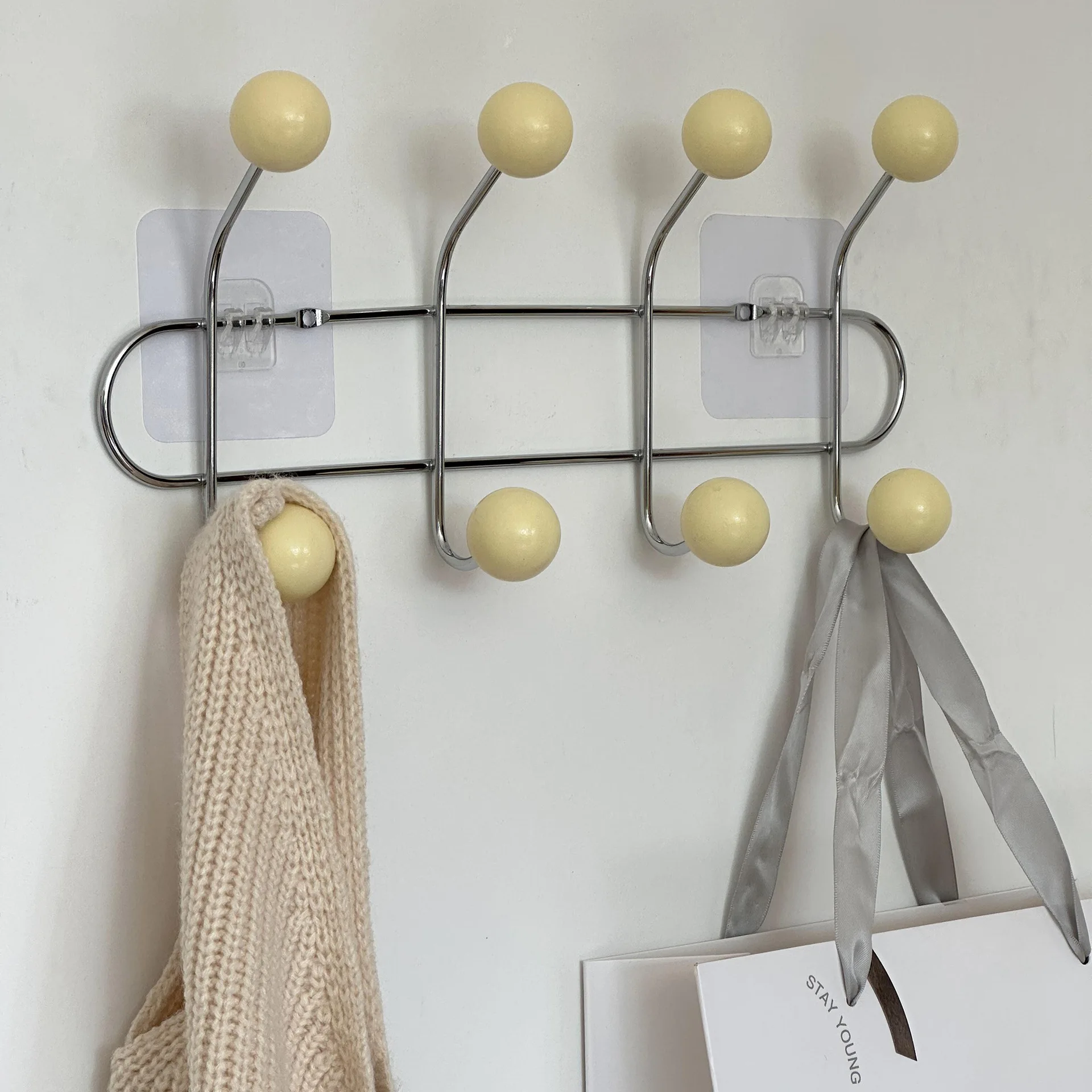 Entrance Hall Wall Coat Racks Bedroom Clothing Storage Hanger Rack Hooks Portable Backpack Cap Scarf Clothes Organizer Hangers