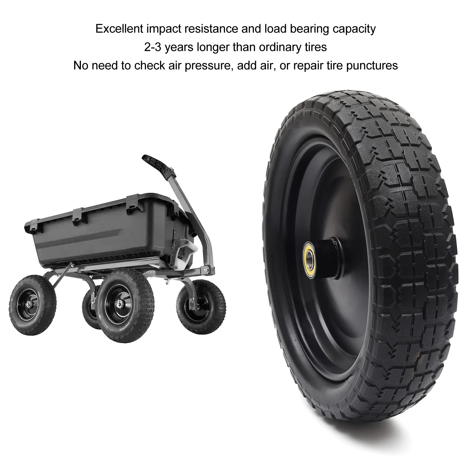 4Pcs Cart Tires 13in Cart Tires 13in  Inflation  Wear Resistant Polyurethane Replacement for Trolley Polyurethane Tires