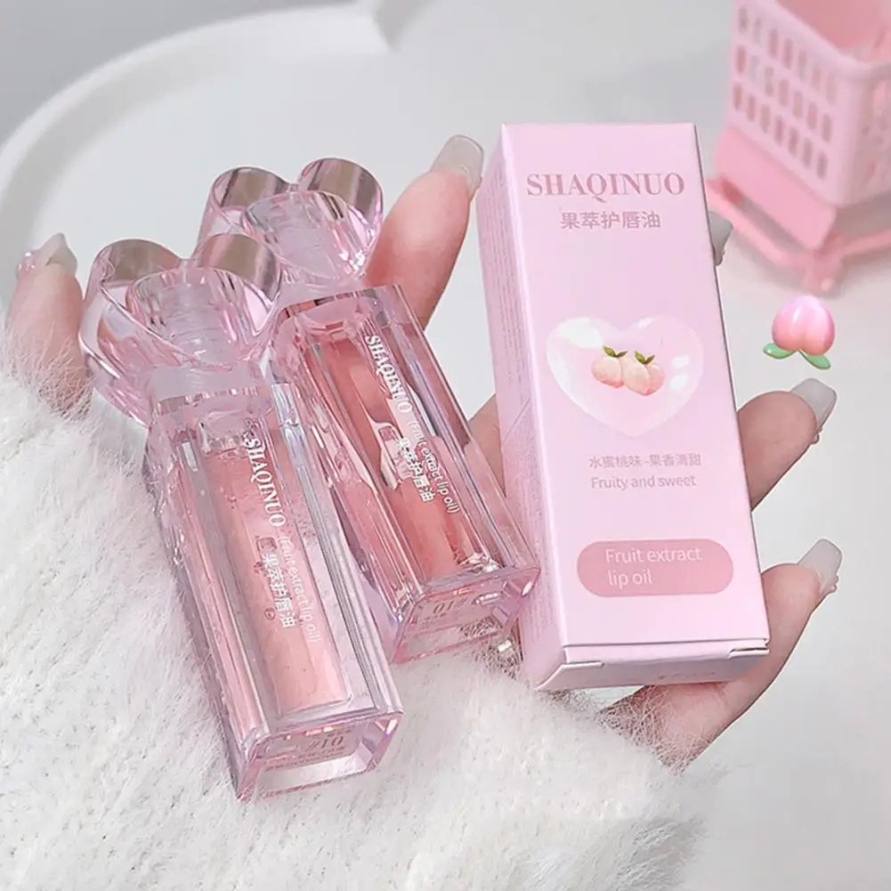 Plumping Jelly Lip Gloss Lasting Moisturizing Transparent Lip Oil Water Light Mirror Peach Lipstick Women Lips Makeup Cosmetics