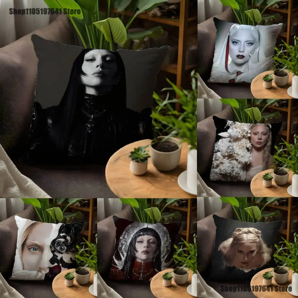 

Singer L-Lady-GagaS Mayhem Pillow Case For Sofa Decor Car Office Room Printing Cushion Cover Decorations and Protector