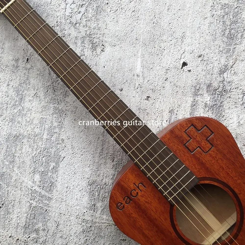 MAHOGANY-Mini Electric Acoustic Guitar, New Custom Factory, Good Quality, 34 \