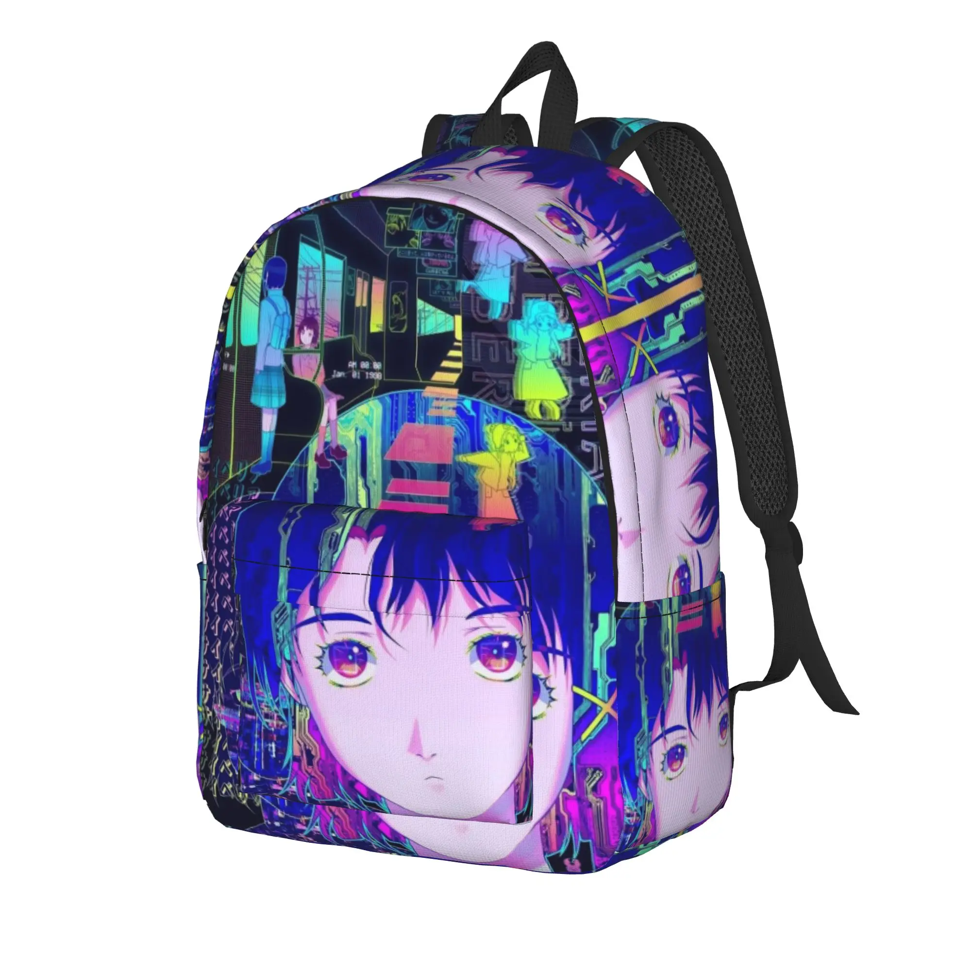 Serial Experiments Lain Lwakura Backpack for Men Women Teenage High School Hiking Travel Daypack Shoulder Bag Lightweight
