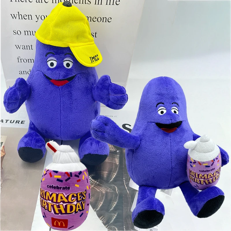 

GRIMACE Yellow Hat Plush Toys Plants Milk Stuffed Dolls Cartoon Plushie Figure Sofa Bed Decoration Pillow Kids Christmas Gifts