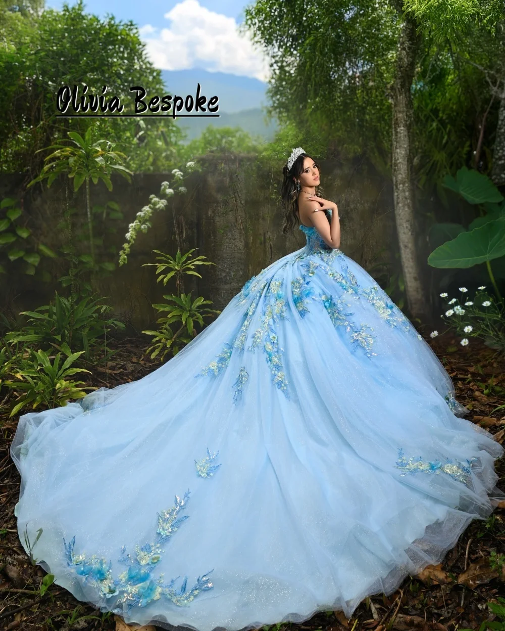 Robes de Quinceanera en Tulle bleu pour 15 ans, épaules dénudées, avec des Appliques de perles, robe de bal d'anniversaire mexicain, personnalisée, 2026