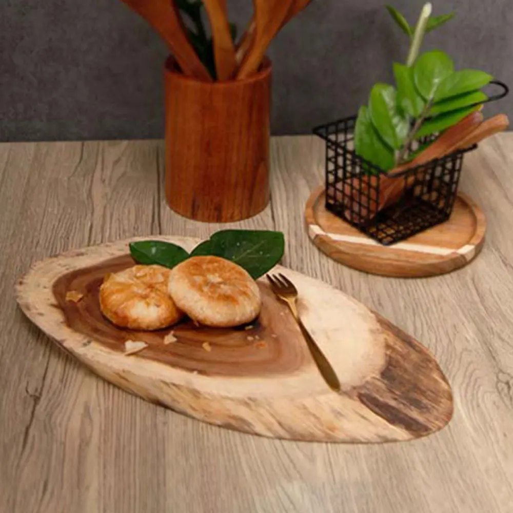 Multifunctional Wooden Cutting Board, Irregular Natural Tree Stump, Kitchen Cutting Board, Acacia Wood