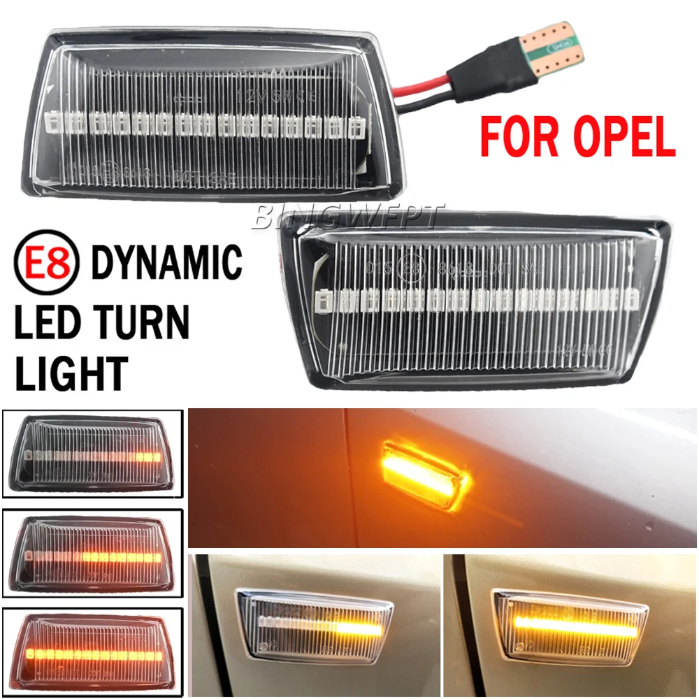 2pcs Dynamic Side Indicator LED Repeater Turn Signal Marker Light Lamp For Opel Adam Astra H GTC VXR Corsa D For Holden Barina