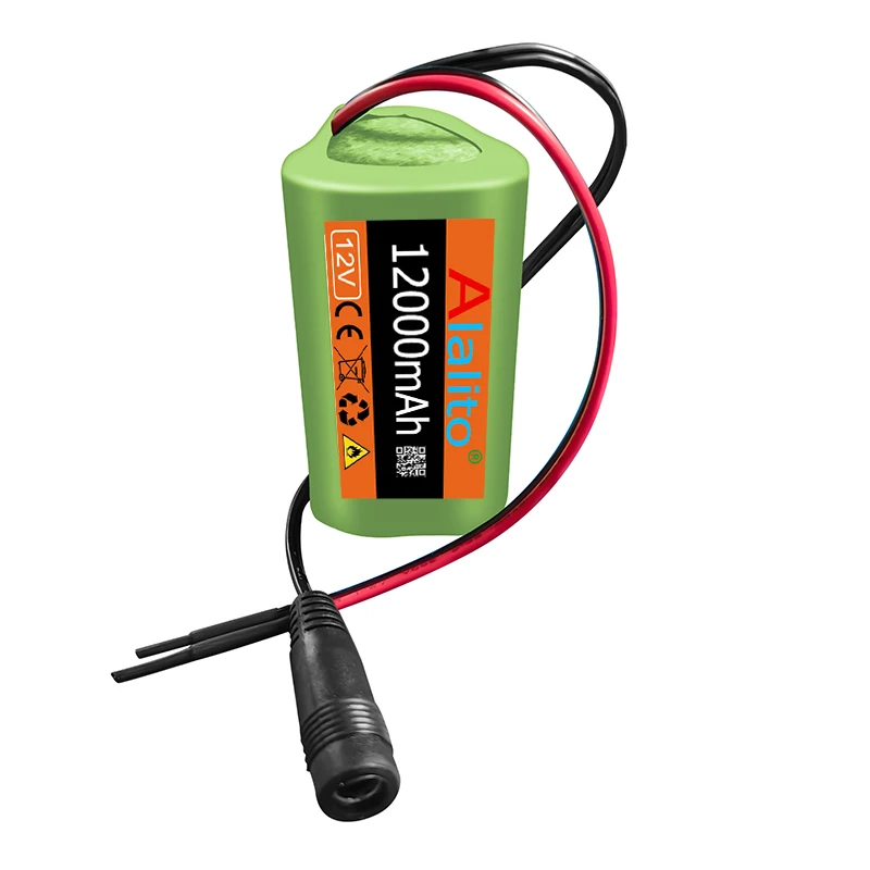 New 12V 18650 Battery Pack 12000mah 3S1P Li-ion Rechargeable Batteries with BMS Lithium Cells Protection Board +12.6V Charger